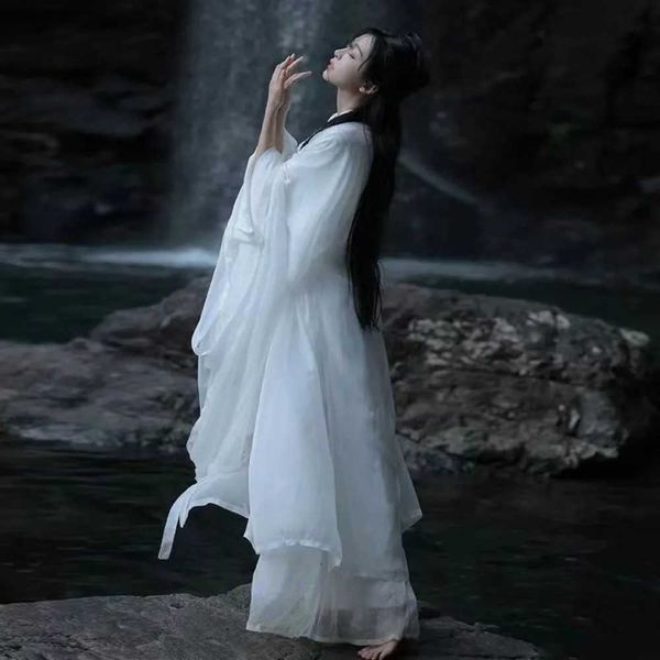 Этническая одежда Женщины Древнее китайское ханфу женское хэллоуинское сказочное платье 2024 летнее платье ханфу плюс размер белый ханфу косплей