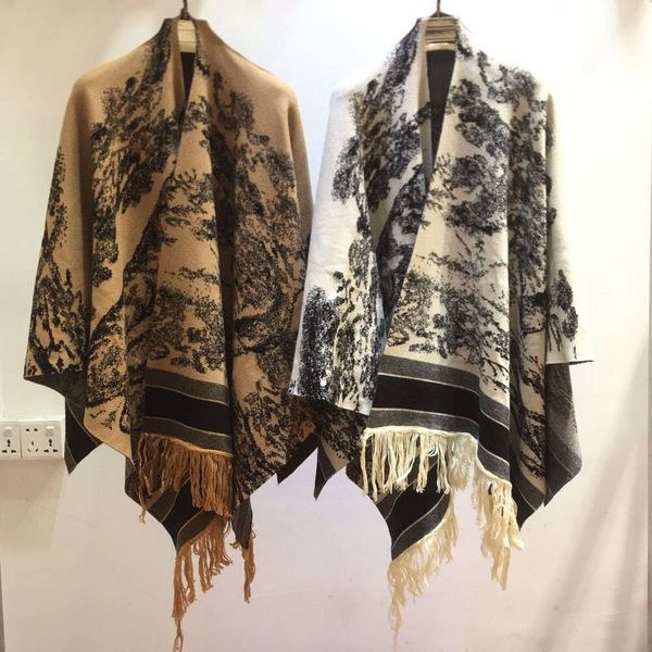 23 Herbst/Winter Neues Produkt Dschungel Tiger Muster Quasten modische Wolle Kaschmir gestrickt vielseitiges Umhang Outwes Wear Trendy Trendy