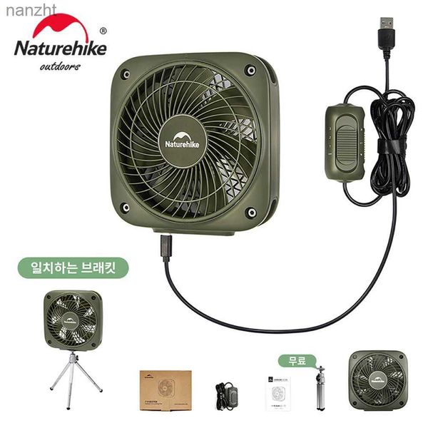 Elektrische Lüfter Naturhike Camping-Lüfter Bidirektionaler Blow-Form-Ladezyklus Desktop Tragbare 3-Gang-Lüfter Barbecue Zelt Office Fanwx