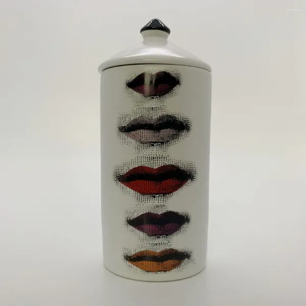 Bottiglie Creative Multi-color Lady Red Lip Vaso decorativo Trucco Gioielli Rossetto Bottiglia di stoccaggio Portacandele Vaso di fiori Vaso Home Deco