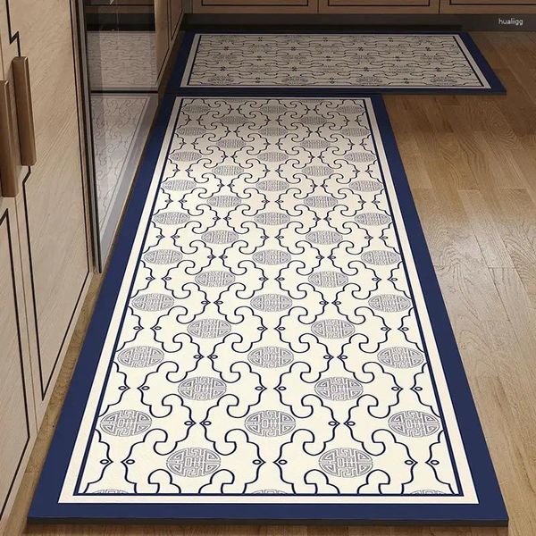Tapetes de alta qualidade cozinha tapete tapete impermeável absorvente corredor varanda longa área tapetes porta entrada lavável