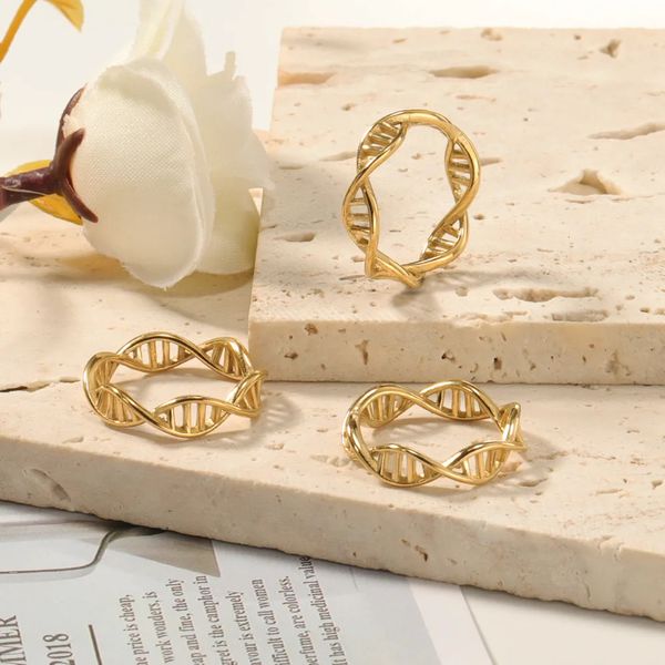Mens Wedding Band stile punk DNA rotazione anelli di barretta per le donne all'ingrosso acciaio inossidabile 316l uomini gioielli regali di San Valentino 240125