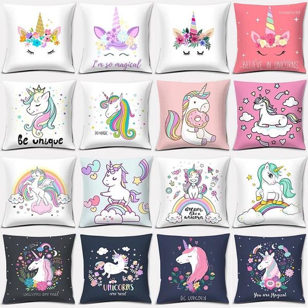 Travesseiro fofo unicorn collection presente em casa decoração de bedroom sofá acessórios de carro