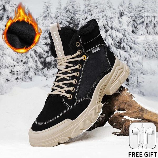 Botas OEING Inverno Masculino Sheos Tornozelo Para Homens Lã Cashmere Mistura Forro De Pele De Porco Resistente Ao Desgaste Respirável