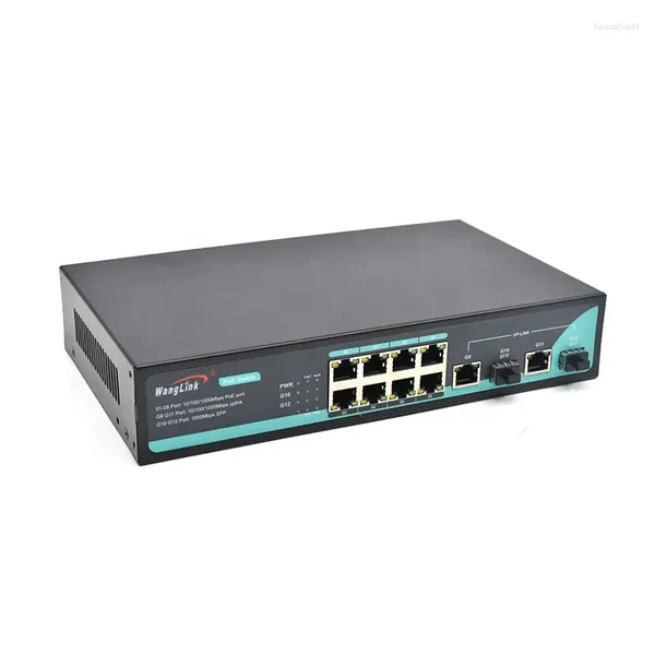 Fiber Optik Ekipman Wanglink 1.25g Gigabit 8port Poe 2SFP 2SFP Kamera için 120W için