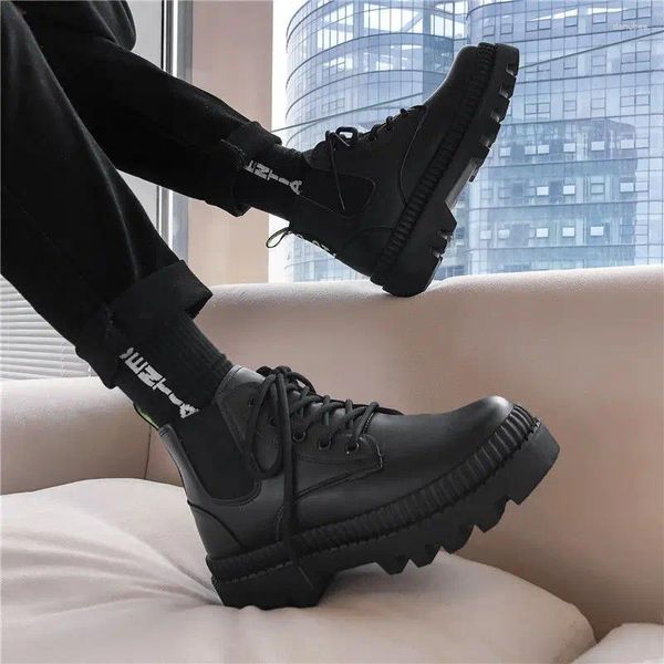 Botas masculinas antiderrapantes à prova d'água 2024 sapatos de inverno plataforma de ferramentas de alta top curto britânico all-match exército homens