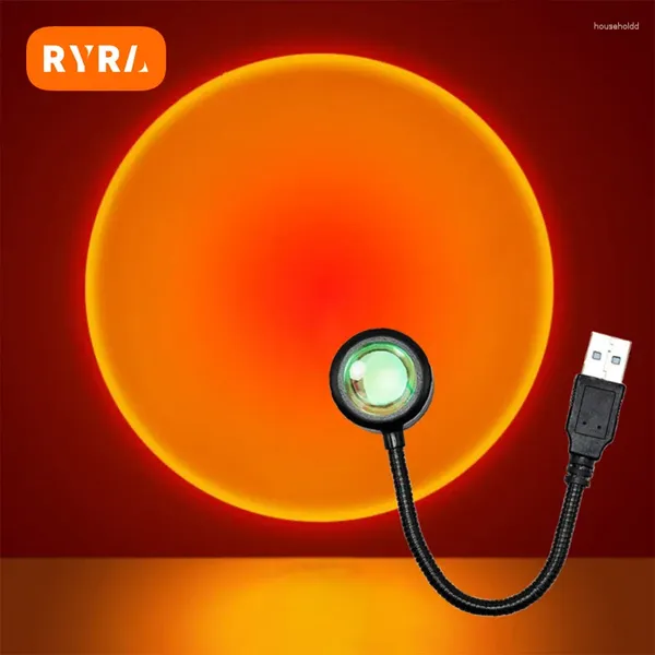 Nachtlichter USB-Sonnenunterganglicht, tragbar, Regenbogen-Neon für Wohnzimmer, Handy, Selbstfotografie, Atmosphäre, Schlafzimmer, Dekoration