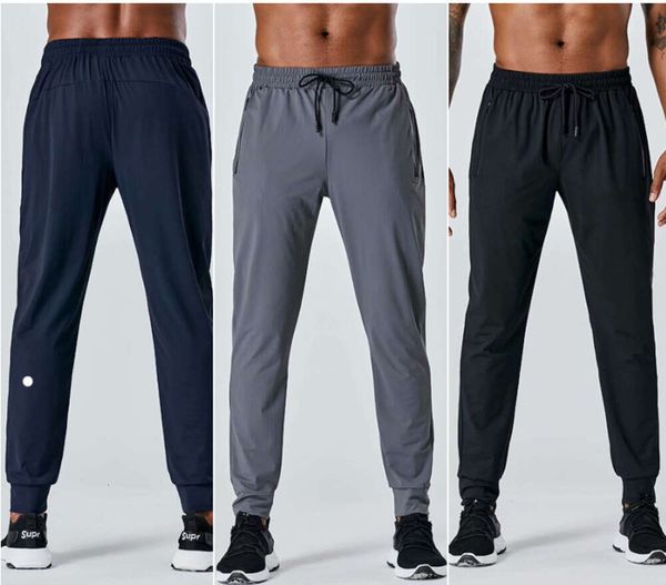 LL Calças masculinas Yoga Outfits Homens Correndo Esporte Respirável Calças de Treinador Adulto Sportswear Ginásio Exercício Fitness Wear Secagem Rápida Elástica Com Cordão Designer Calça Longa