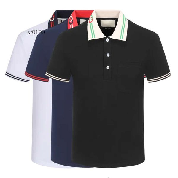 2024 GUCC Polo Gömlek Erkek Tasarımcı Polo Gömlek Sıradan Stil Listesi Kısa Kol Tasarımcıları Polos Moda Erkekler Yaz T Shirt Asya Boyutu M-XXXL
