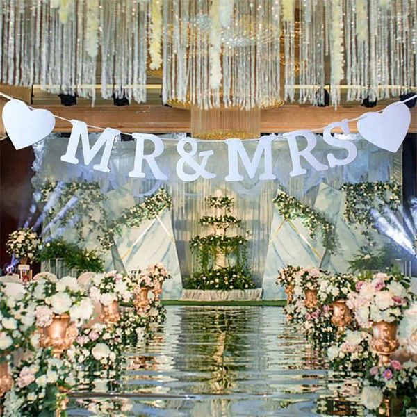 Decorazione per feste Matrimonio MRMRS Lettera Bandiera Banner Confessione Anniversario Bandierine appese Ghirlanda Suppl decorativo