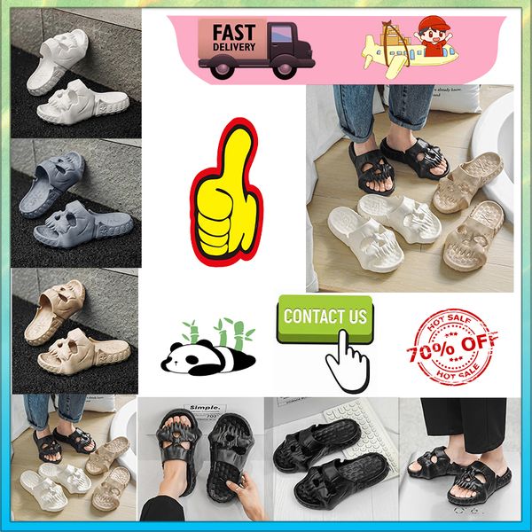 Designer casual uma plataforma esqueleto cabeça palavra arrastar chinelos verão sliders homens mulheres arco-íris slides sandálias macio grosso almofada chinelo nuvem slide wo