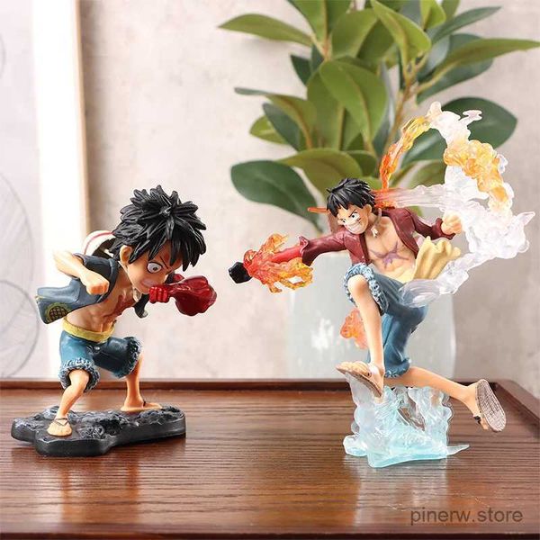 Figuras de brinquedo de ação 14 cm Anime Figura de ação de uma peça Monkey D Luffy Fire Punch Gear 2 Domineering Fighting Kawaii Boneca PVC modelo colecionável brinquedo