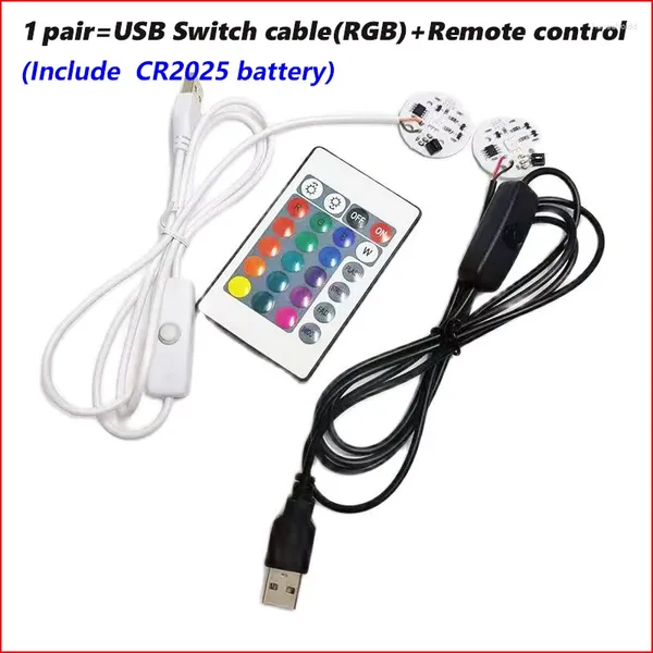 Controller 1 Paar Eingang DC5V Bunte Farbverlauf-LED-RGB-Lichtplatine mit schwarzem oder weißem USB-Schalterkabel und Fernbedienung (einschließlich Batterie).