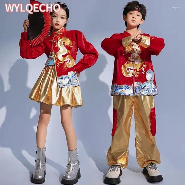 Ethnische Kleidung Jahr Tang-Anzug Traditionelle Chinesische Für KINDER MÄDCHEN JUNGEN Kleidung Geburtstag Party Hanfu Bluse Tops Hose