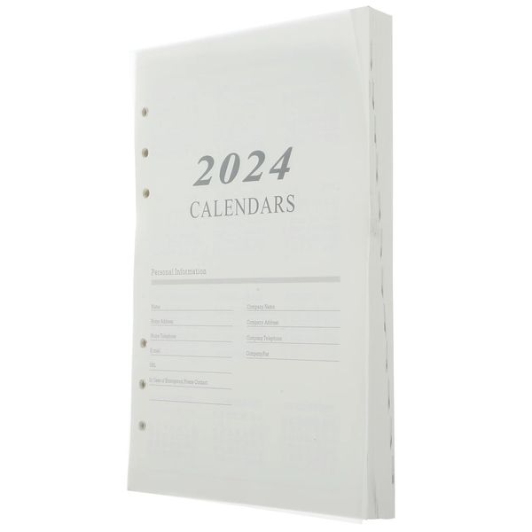 Agenda inglese Pagina del libro A5 Agenda Quaderni Calendario vuoto Anno delicato Blocco note Carta Settimanale Mensile Ufficio Formato tascabile 240127