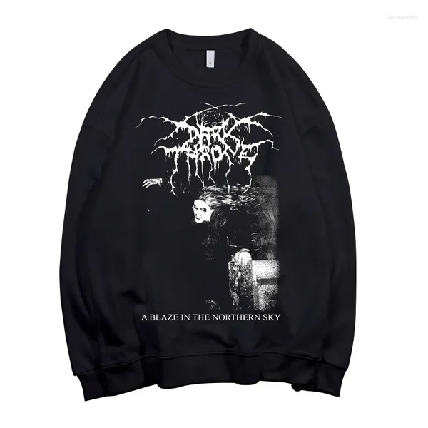 Erkek Hoodies Dark Heavy Metal Darkthrone Sweatshirts Batory Pullover Üstler Günlük Harajuku Street Giyim Hoody