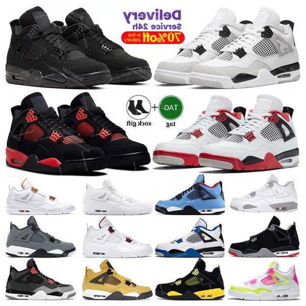 Basket 4s Mocha Cat Nero Fuoco Rosso 4 Scarpe Bred Oreo J4 Sneaker Vela militare Donna Pure White Money Dark Box University Scarpe da ginnastica da uomo sportive da esterno sneakers stivali