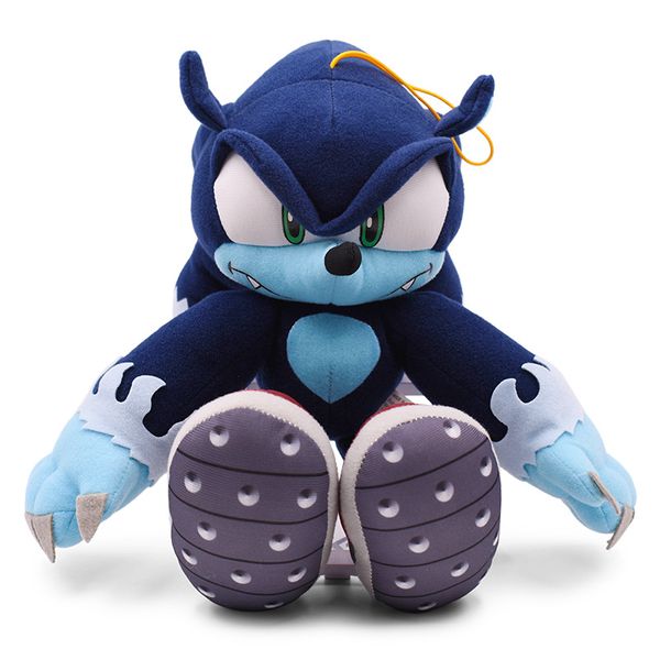 Brinquedo de pelúcia azul escuro dos desenhos animados Anime amarelo azul lobisomem pelúcia boneca brinquedo macio bichos de pelúcia ouriço boneca peluche presente para crianças meninas meninos qualidade premium