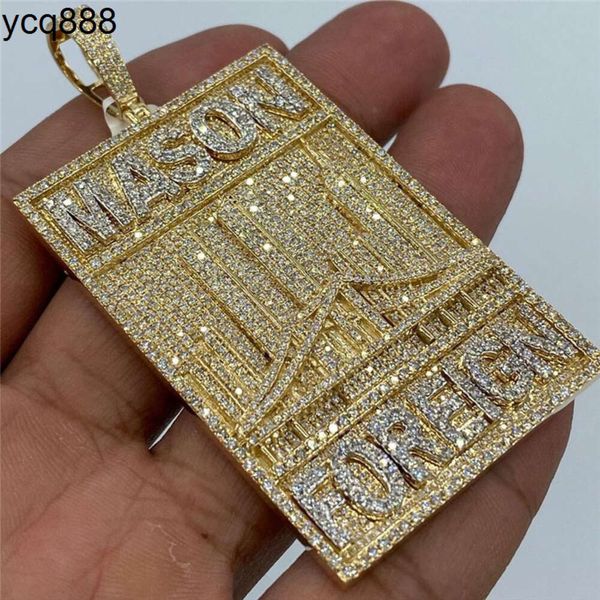 Gioielli Hip Hop Diamanti personalizzati Ghiacciati Ciondoli da uomo Collana con etichetta di diamanti Targhetta Pendenti personalizzati