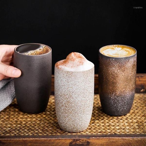 Kupalar 230ml Japon Retro Çay Bardakları Vintage Porselen Su Kupası Ev Espresso Kahve Kupa Seramik Latte Çay Fincanı Stoare185s