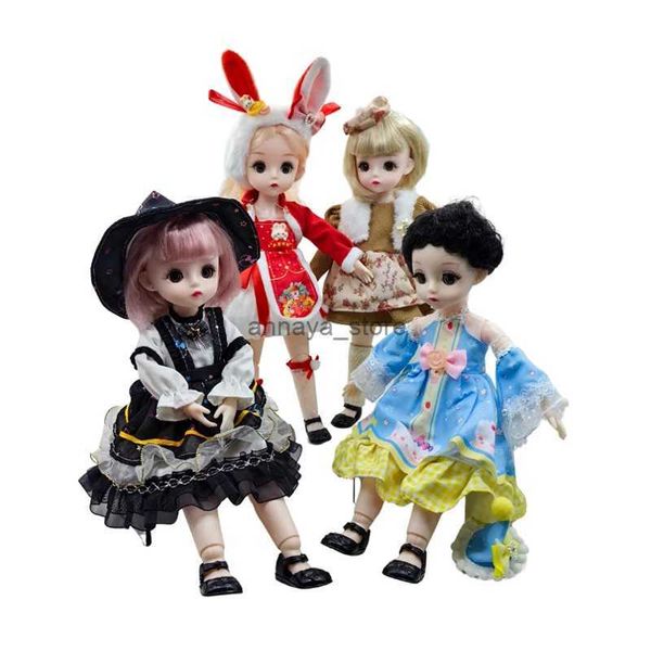 Bambole 30 cm BJD Anime Doll per vestiti per ragazze e giunti rimovibili multipli 1/6 4D lampeggiano gli occhi bambola vivida vestire fai da te giocattoli regalo di compleanno