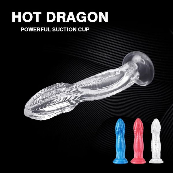 Kiss of Dragon Enorme pene blu Potente orgasmo Strumenti erotici con ventosa Giocattolo del sesso anale Giocatore avanzato Realistico Dragon Dildo 240129