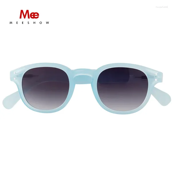 Sonnenbrille Meeshow Marke 2024 Männer Frauen Retro Mode Blau Design Sommer Runde Rahmen UV Schutz Polarisierte Sonnenbrille