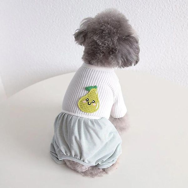 Vestuário de cachorro Pijama para pequeno menino menina cachorrinho 4 pernas listrado roupas macacão roupas de estimação cães masculino feminino