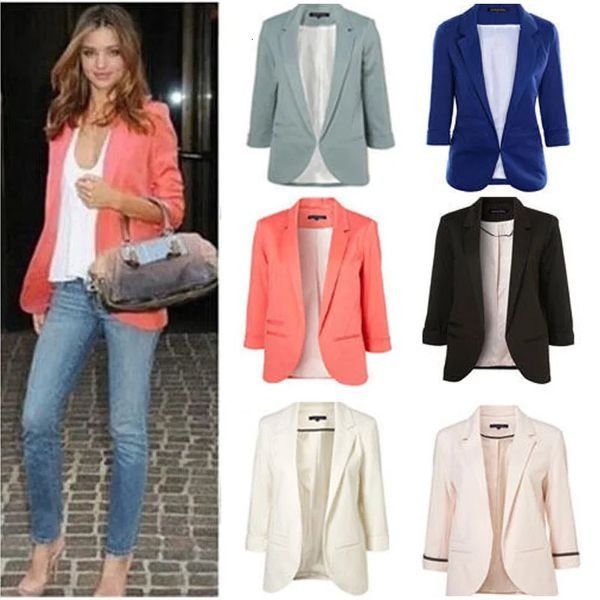 Herbst Frühling Damen Blazer Langarm Blaser Frauen Anzug jacke Weibliche Feminine Blazer Femme Rosa Blau Weiß Schwarz Blazer 240201