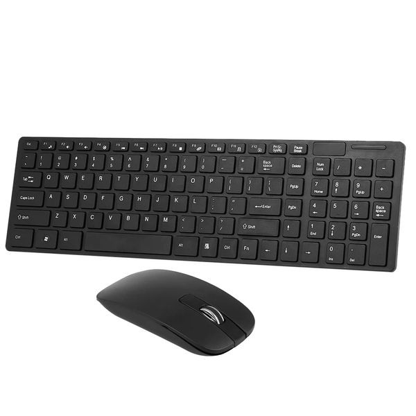 K-06 Tastiera per computer combinata tastiera e mouse wireless 2.4G con mouse Plug and Play per laptop Nero