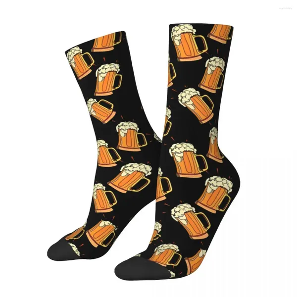 Calzini da uomo Hip Hop Retro Bicchiere di birra Crazy Unisex Harajuku Stampato senza cuciture Happy Novelty Crew Sock Regalo per ragazzi