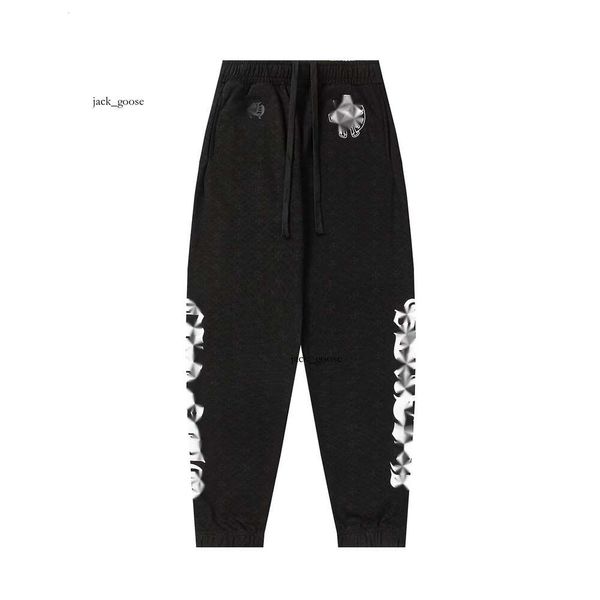 2024 America Street Chromees Hearts Calças de Impressão Sânscrita Masculina Alfabeto Sânscrito Outono Mulheres Cross Ch Sweatpants Ferradura Carta Impressão Calças M-2XL 424