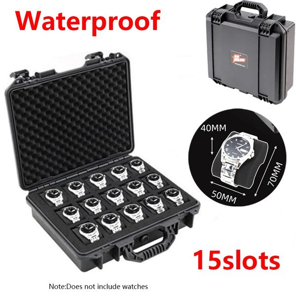 La cassa dell'orologio impermeabile portatile in plastica ABS con slot 3/4/6/8/15/24/32 viene utilizzata per conservare gli orologi Cassetta degli attrezzi 240124
