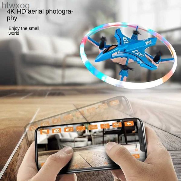 Droni Mini aeroplano giocattolo Drone 4K Fotocamera trasmissione in tempo reale Antenna a quattro assi con anello antigoccia leggero Regali giocattolo per bambini YQ240201