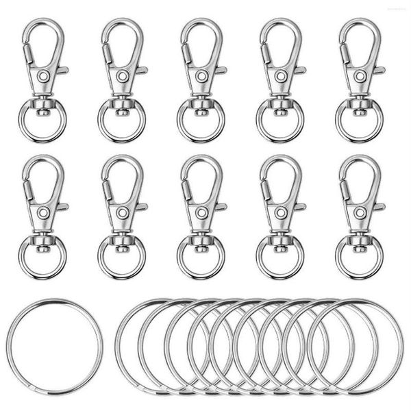 Chaveiros 120pcs Swivel Lanyard Snap Hook Metal Fecho de Lagosta com Chave Rings286c