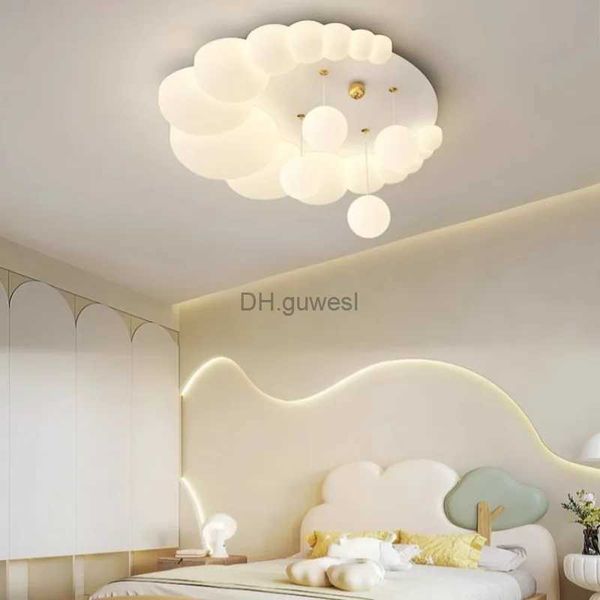 Pendelleuchten, warme, romantische Kinderzimmer-Deckenleuchten, LED-weiße Wolke, Blasenlicht, einfache, moderne Deckenleuchten für Jungen und Mädchen, Schlafzimmer, Babyzimmer, YQ240201