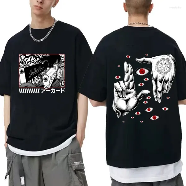 Camisetas masculinas Anime Hellsing Alucard Vampire Hunter Homem / Mulher Harajuku Camiseta Pescoço Redondo Manga Curta Casual Unissex Streetwear Tee Top