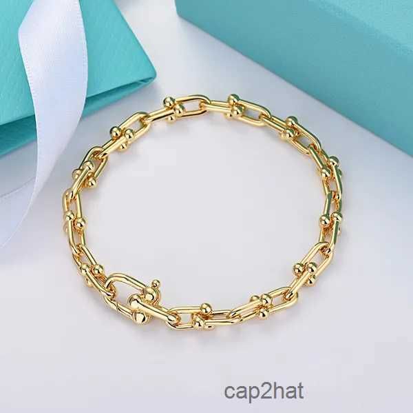 18-каратное золото двойной U-образный браслет-подвеска для женщин, роскошный бренд S925, посеребренные подковы, дизайнерские браслеты в стиле OL, браслеты для вечеринок, свадьбы, красивые украшения 1OFD