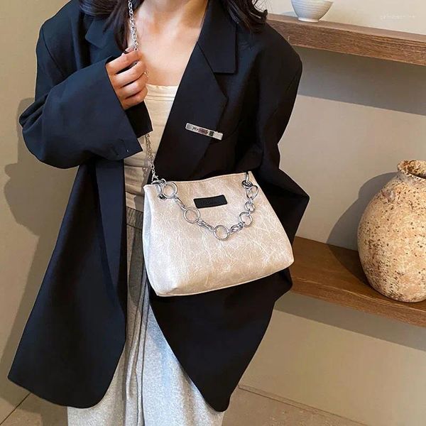 Вечерние сумки 2024, корейский стиль, осенне-зимняя универсальная высококачественная сумка через плечо, женское ведро с цепочкой, оригинальный бренд для женщин