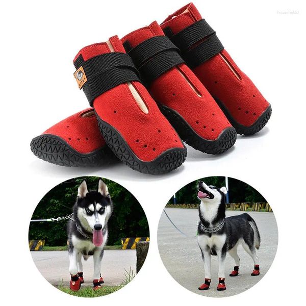 Sapatos de vestuário para cães para esportes montanha wearable animais de estimação solas de pvc botas reflexivas impermeáveis perfeitas pequenas médias grandes