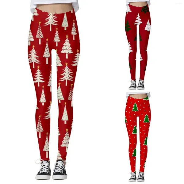 Leggings femininas cintura média natal impresso plissado calcinha bolso para mulheres boxers roupa interior shorts deslizamento