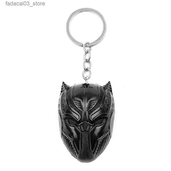 Chaveiros Lanyards Avengers Superhero Keychain Black Panther Máscara Keyring Moda Chave Titular Presentes Para Fãs Amigo Acessórios Presentes Q240201
