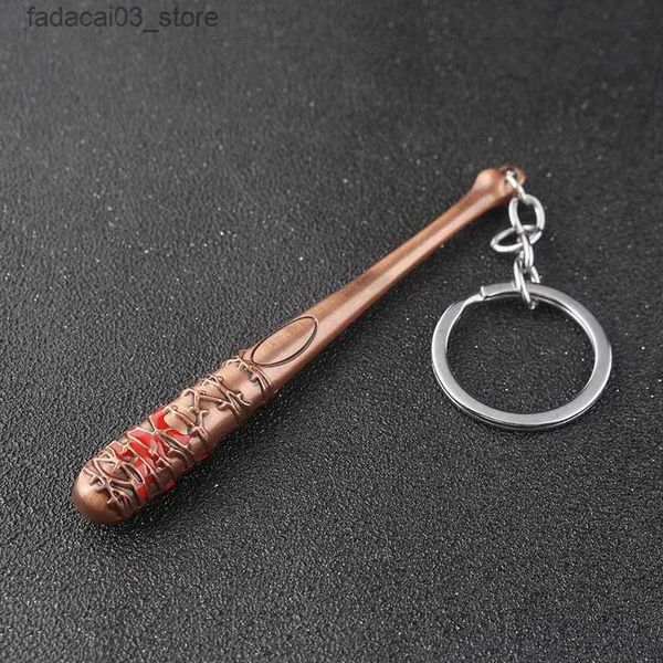 Chaveiros Lanyards The Walking Dead Stick Keychain Negans Bat LUCILLE Baseball Bat Forma Chaveiro Para Homens Carro Chaveiro Jóias Q240201