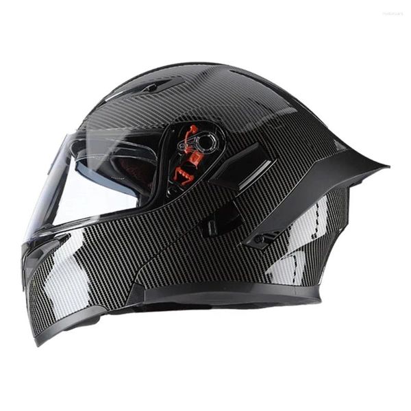 Caschi moto M-2XL Casco in fibra di carbonio traspirante Equipaggiamento da motocross Flip Up Racing Protezione anticaduta resistente all'usura