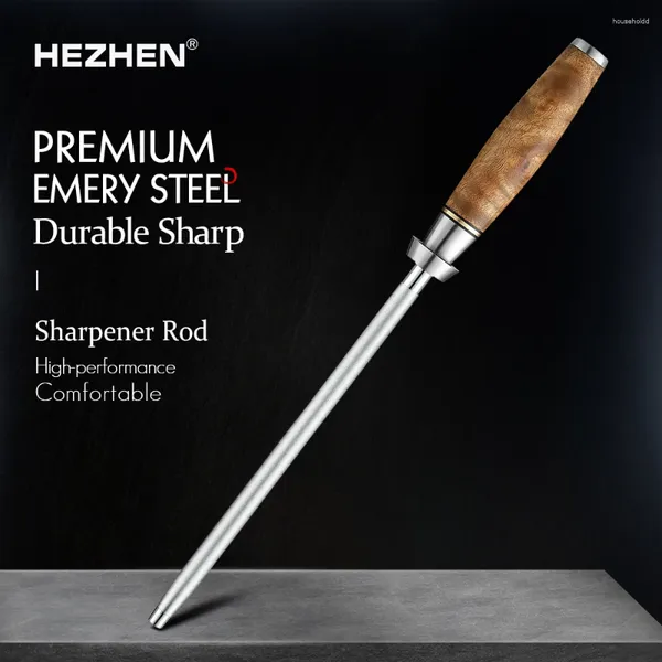 Outros acessórios de faca Hezhen Sharpener Haste de aço de alto carbono esmeril ferramenta de cozinha de longa duração