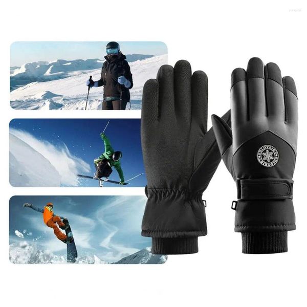 Radsporthandschuhe Wärmespeicher Windproof Winter mit Touchscreen Anti-Schlupf-Handgelenk warmes dickes Material für Unisex Skifahren 1