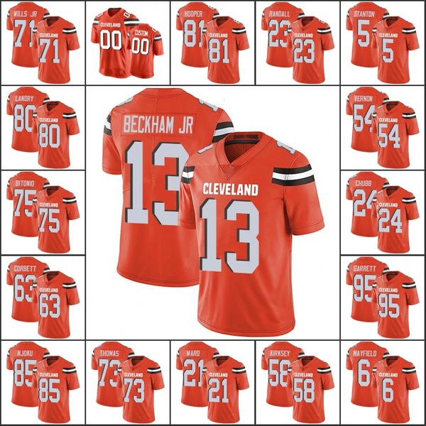 Cleveland''''''''''''Men 13 Odell Beckham Jr. 6 Baker Mayfield 21 Denzel Ward 95 Myles Garrett Özel Kadınlar Gençlik Limited Jersey