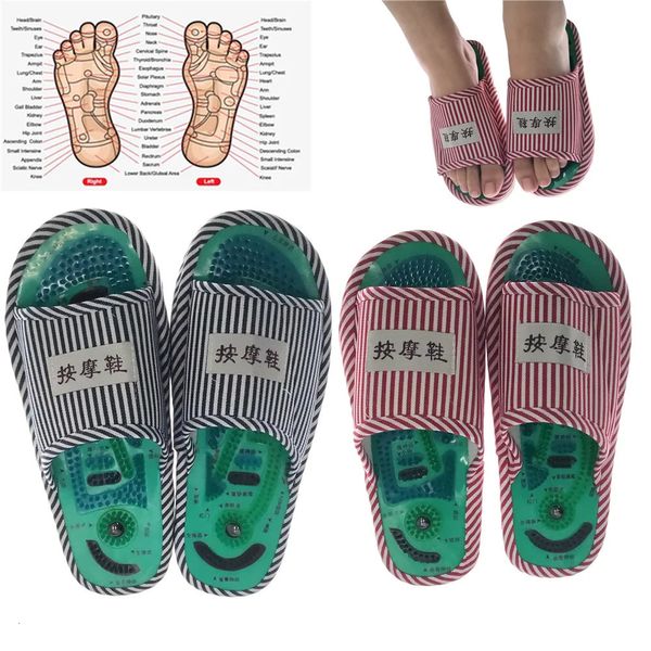 Pantofole per massaggio ai piedi per agopuntura Scarpe sanitarie Shiatsu Sandali magnetici Agopuntura Piedi sani Cura Massaggiatore Scarpe magnetiche 240127