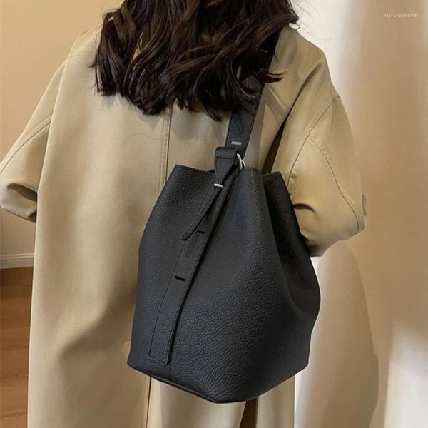 Borse da sera 2 pezzi/set borsa tote in pelle stilista di moda borsa a secchiello casual solida borsa per la spesa grande da donna tracolla regolabile