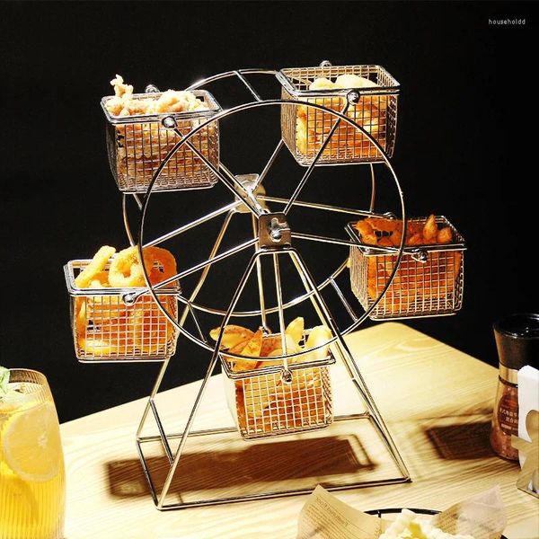 Placas rotativas lanche rack nuggets cesta de exibição de alimentos carrinho grande roda cupcake para festa casamento decoração aniversário biscoitos